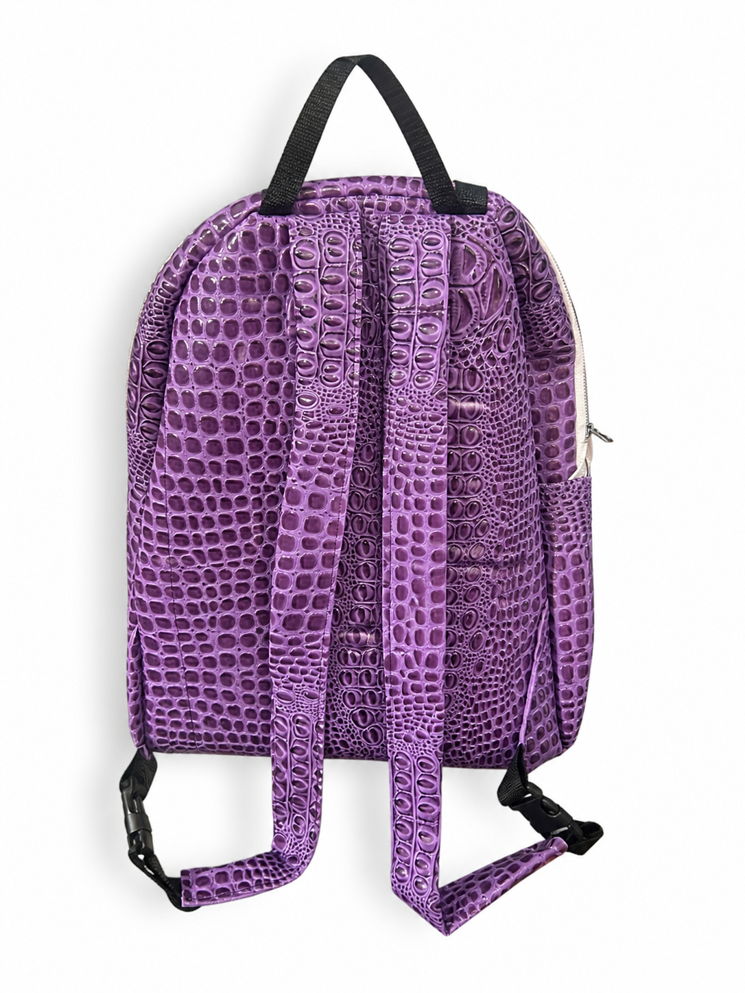 Purple Croc Backpack back